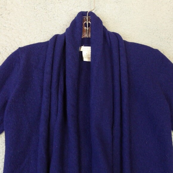 Vintage Tweeds Cardigan Sweater Womens Small Blue Open Front Merino Wool - Picture 5 of 10